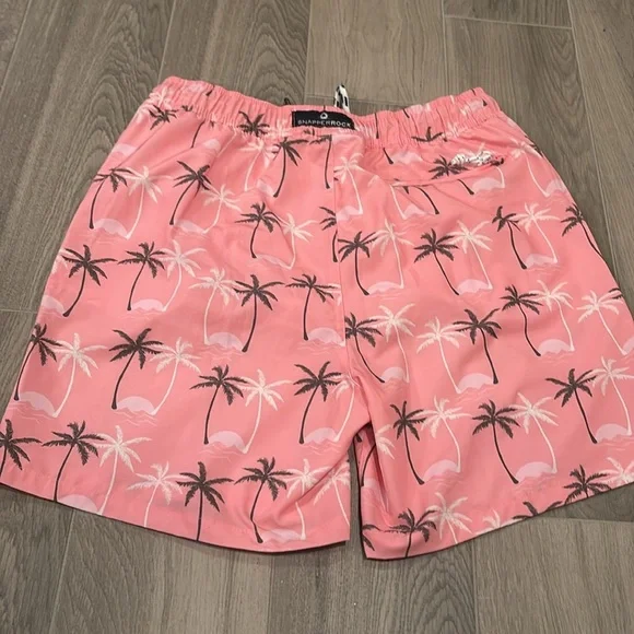 Snapper Rock Men’s Pink Palm Tree Swim Shorts Size S